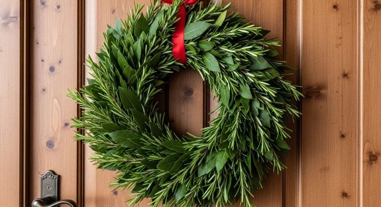 Vous avez du romarin ou du laurier ? Vous pouvez créer cette couronne de Noël en un clin d’œil