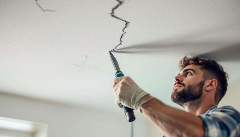 La technique rapide des bricoleurs pour faire disparaître une fissure au plafond sans gros travaux