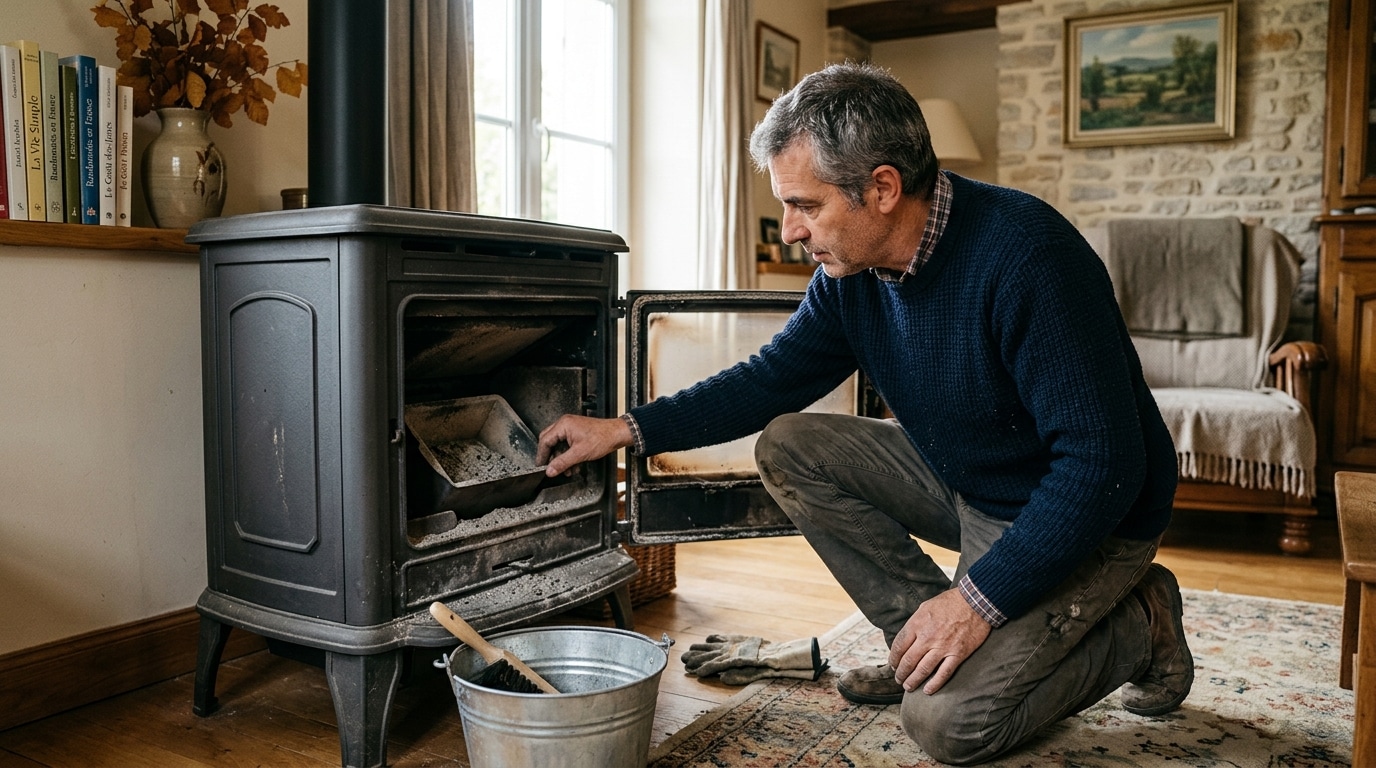 Mon voisin passe une heure sur son poêle à granulés avant le premier allumage d’automne et ce n’est pas pour le nettoyer