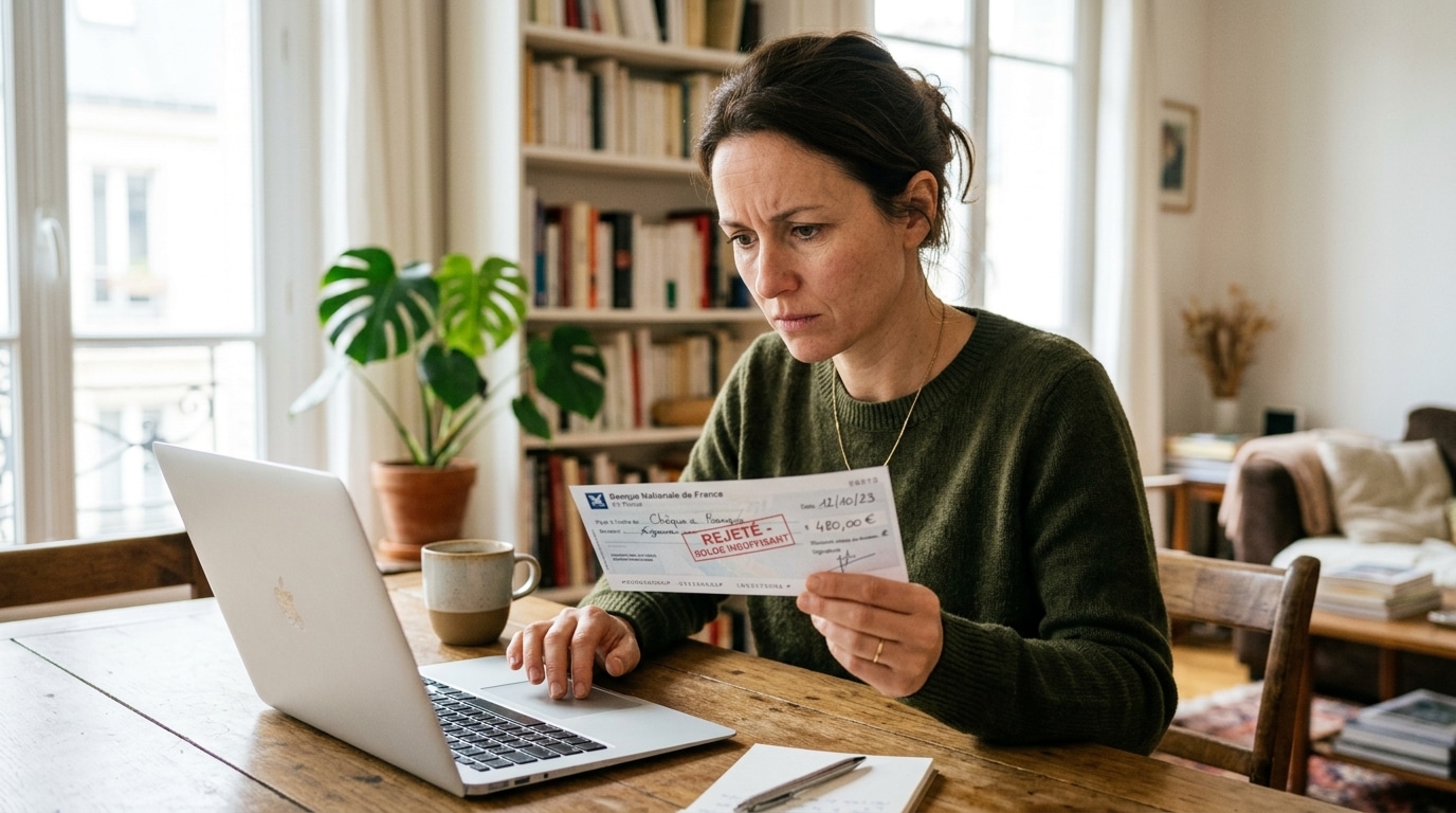J’ai déposé un chèque de 450 € à la banque juste pour gagner du temps : trois jours plus tard, il m’est revenu et ce n’était pas le montant
